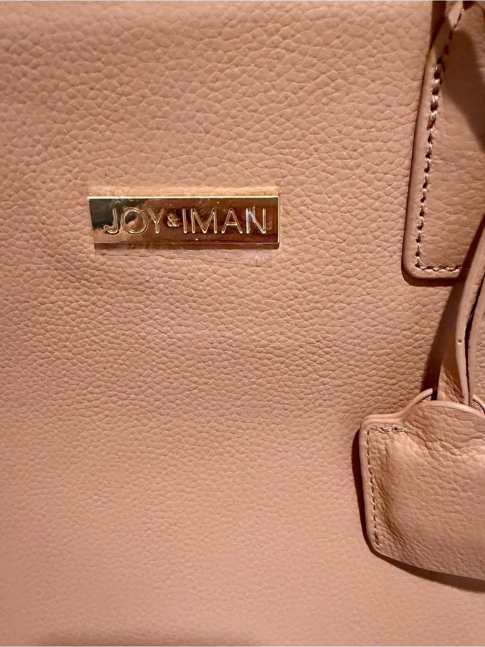 Joy & IMAN Warm Camel Structured Tote Handbag NWT Organizer Bag w/ Flashlight
